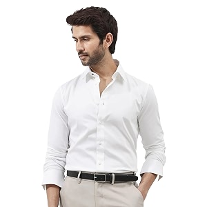 IndoPrimo Mens Satin Shirt with Spread Collar
