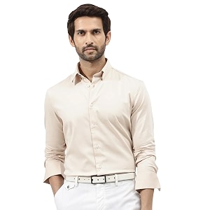 IndoPrimo Mens Satin Shirt with Spread Collar