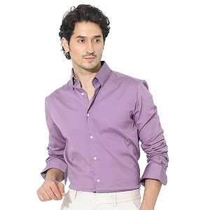 IndoPrimo Mens Satin Shirt with Spread Collar