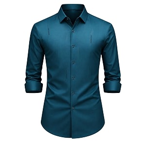IndoPrimo Mens Regular Fit Satin Designer Shirt