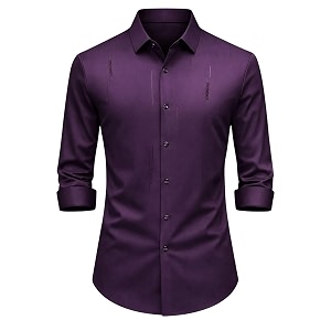 IndoPrimo Mens Regular Fit Satin Designer Shirt