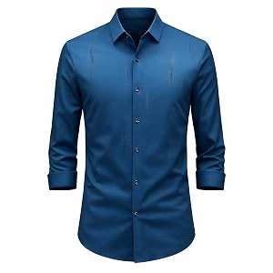 IndoPrimo Mens Regular Fit Satin Designer Shirt
