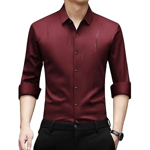IndoPrimo Mens Regular Fit Satin Designer Shirt