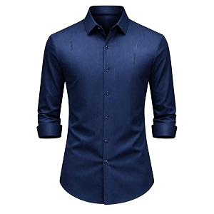 IndoPrimo Mens Regular Fit Satin Designer Shirt