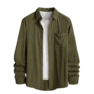 IndoPrimo Mens Corduroy Shirt Premium Ribbed