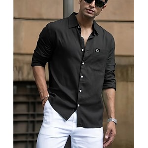 IndoPrimo Mens Regular Fit Cotton Casual Shirt