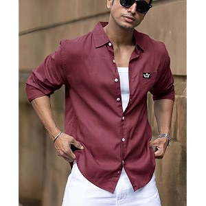 IndoPrimo Mens Regular Fit Cotton Casual Shirt