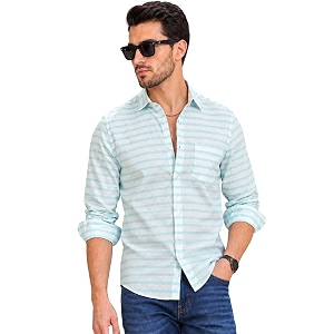 IndoPrimo Mens Striped Casual Shirt Premium