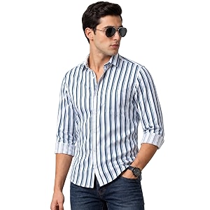 IndoPrimo Mens Striped Casual Shirt Premium