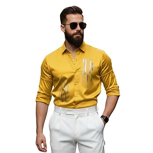 IndoPrimo Mens Stylish Satin Shirt for Party