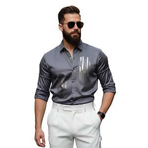 IndoPrimo Mens Stylish Satin Shirt for Party