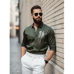 IndoPrimo Mens Stylish Satin Shirt for Party