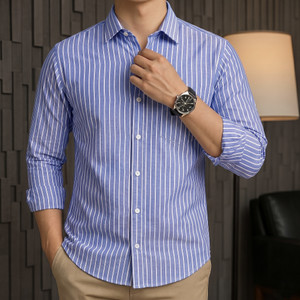 indossare Men Regular Fit Striped Spread Collar