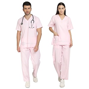 is indosurgicals unisex scrub suit for surgeons hospital ot dress 2xl baby pink