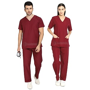is indosurgicals unisex scrub suit for surgeons hospital ot dress 2xs maroon