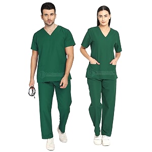 is indosurgicals unisex scrub suit for surgeons hospital ot dress l bottle green
