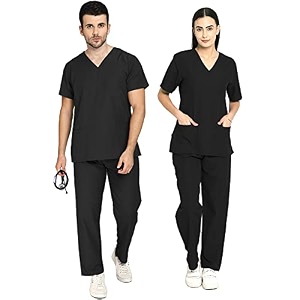 is indosurgicals unisex scrub suit for surgeons hospital ot dress 4xl black