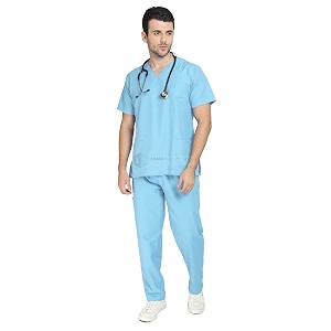 is indosurgicals unisex scrub suit for surgeons hospital ot dress 2xl light blue
