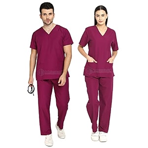 is indosurgicals premium qualtiy unisex scrub suit for surgeons hospital ot dress xs wine