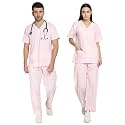 IS IndoSurgicals Unisex Scrub Suit for Surgeons, Hospital OT Dress (4XL, Baby Pink)