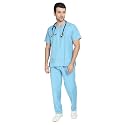 IS IndoSurgicals Unisex Scrub Suit for Surgeons, Hospital OT Dress (L, Light Blue)