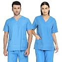 IS IndoSurgicals Unisex Scrub Suit for Surgeons, Hospital OT Dress (M, Sky Blue)