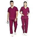 IS IndoSurgicals Premium Qualtiy Unisex Scrub Suit for Surgeons, Hospital OT Dress (XS, Wine)