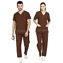 IS IndoSurgicals Unisex Scrub Suit for Surgeons, Hospital OT Dress (S, Brown)