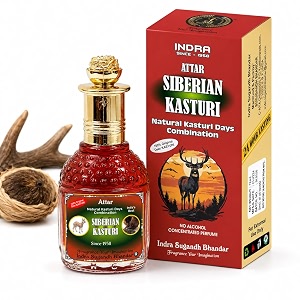 indra sugandh bhandar attar for men pure siberian kasturi attar 25 ml divine musk long lasting fragrance roll on pack