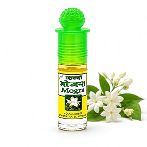 indra sugandh bhandar kachha mogra attar for men amp women  alcohol-free perfume oil  jasmine inspired floral fragrance  6ml roll on ittar for personal amp traditional use