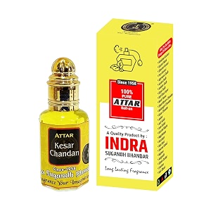 indra sugandh bhandar shahi real kesar chandan luxury attar for men long-lasting fragrance 12ml roll on pack