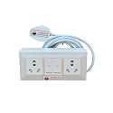INDRICO Electric Extension Switch Board - 16A/20A + 16A/20A with Individual Switches and Heavy Duty (Rating 2000W) PVC (White) (3 Meter cable)