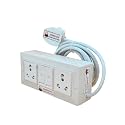 INDRICO Electric Extension Switch Board - 16A/20A + 16A/20A with Individual Switches and Heavy Duty (Rating 2000W) PVC (White) (8 Meter cable)