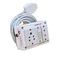 INDRICO Electrical Junction Box with Switch and Long Wire (Max. Rating 1200W) PVC White Pack of 1 (10 Meter Board)