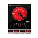 Induction Infrared (Works with all utensils) Cooktop 2200W | Pro Electric Cooking Stove with Touch Control, Crystal Glass Plate, LED Display, 6 Preset Functions, Overheat Protection