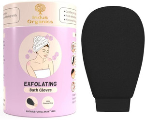 indus organics bathing glove - pure viscose fibre exfoliating body glove double layered
