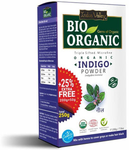 indus valley bio organic indigo powder henna indigofera tinctoria for hair color  hair care 250 g