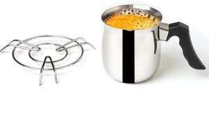 the indus valley stainless steel small turkish coffee makerwarmer with bakelite handle - tea pot 9 cm diameter 09 l capacity stainless steel induction bottom