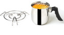 The Indus Valley Stainless Steel Small Turkish Coffee Maker/Warmer with Bakelite Handle - Tea Pot 9 cm diameter 0.9 L capacity (Stainless Steel, Induction Bottom)