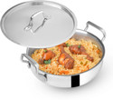 The Indus Valley Triply Stainless Steel Uruli with SS Lid - 9.44 inch Handi 3 L with Lid (Triply, Induction Bottom)