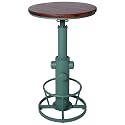 Industrial Bar Table 38.6"-48.4" Adjustable Swivel Top 23.7" Dia (Green)