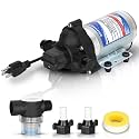 Industrial Diaphragm Water Pump 2088-594-154, 198GPH, 115V AC, 1/2in, Portable Electric Utility Water Pump 45PSI/3.1Bar, 3.3GPM/11.4LPM, Fit for Beverage and Water Applications, Water Pressure