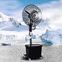 Industrial Misting Fan - Heavy-Duty Pedestal Fan with 3 Speed Settings, 120° Oscillation, Perfect for Warehouse, Workshop, Factory, and Basement Cooling Solutions.