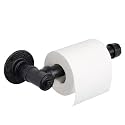 Industrial Pipe Toilet Paper Holder, Retro Farmhouse Style Roll Tissue DIY Wall Mount Paper Holder Towel Racks, Save Space, No Rust, Heavy Hardware for Bathroom, Kitchen, Bedroom (1, Black)