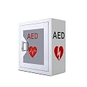 Industrial Steel AED Cabinet with Viewing Window - Wall Mount Defibrillator Storage Case (14.2 x 7.1 x 15.7 Inches)