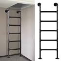 Industrial Universal Ladder, Round Iron Pipe Ladder for Bunk Beds, Decks, RVs, Wall-Mounted Attic Stairs, 330lbs Load Capacity, Easy Installation