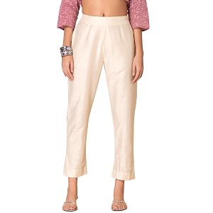 Indya Women Straight Fit High Rise Pants