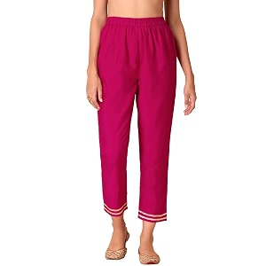 Indya Womens High Rise Solid Silk Regular