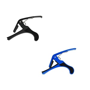 inefable guitar metal capo one handed quick change for ukulele electric amp acoustic guitars black amp blue - pack of 2