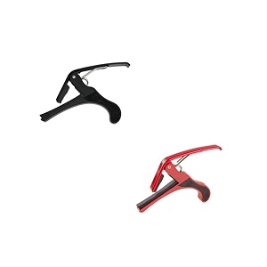 inefable guitar metal capo one handed quick change for ukulele electric amp acoustic guitars black amp red - pack of 2